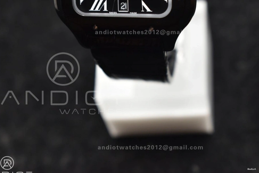 Santos Best BVF Black Dial de on 40mm MIYOTA Cartier Edition Leather 9015 PVD Strap Black 1:1 0110